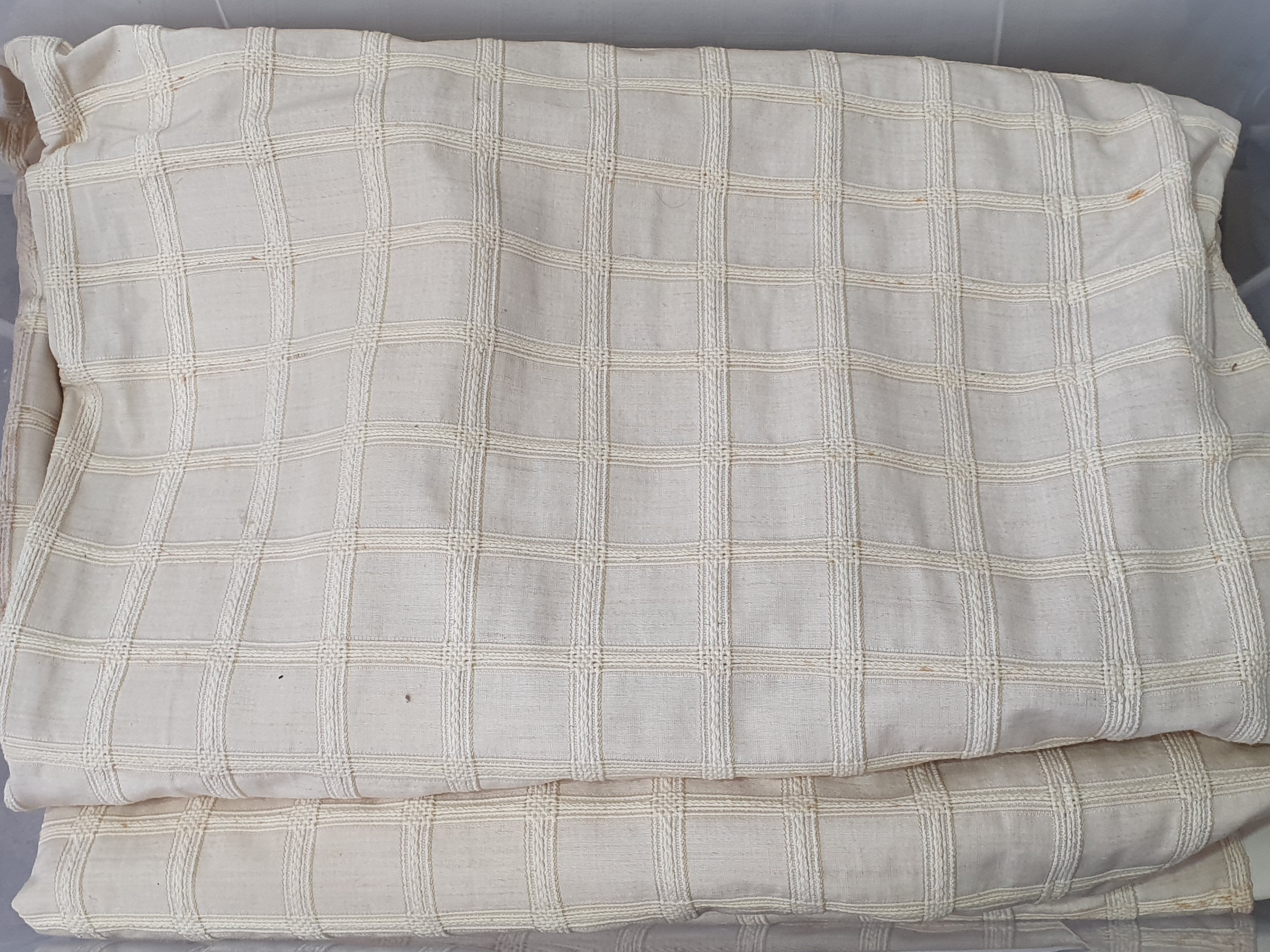 1393 · TWO TUBS OF CURTAINS