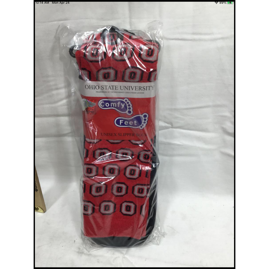 Ohio State University Comfy Feet Unisex Slipper Sock Size: XL Mens 11-12 Ladies 12-13