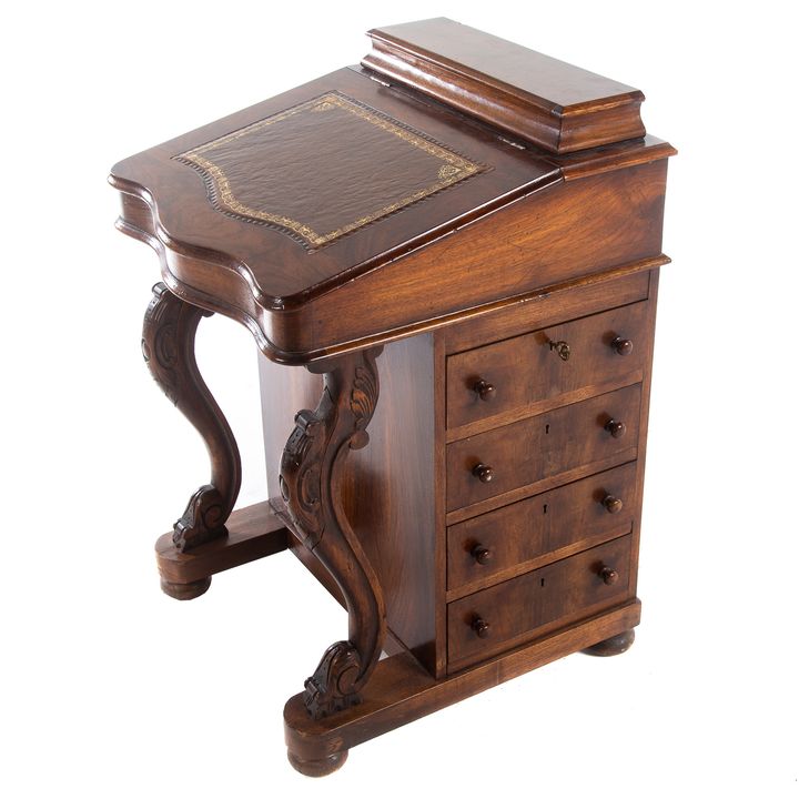 Victorian Davenport Desk with Leather Top