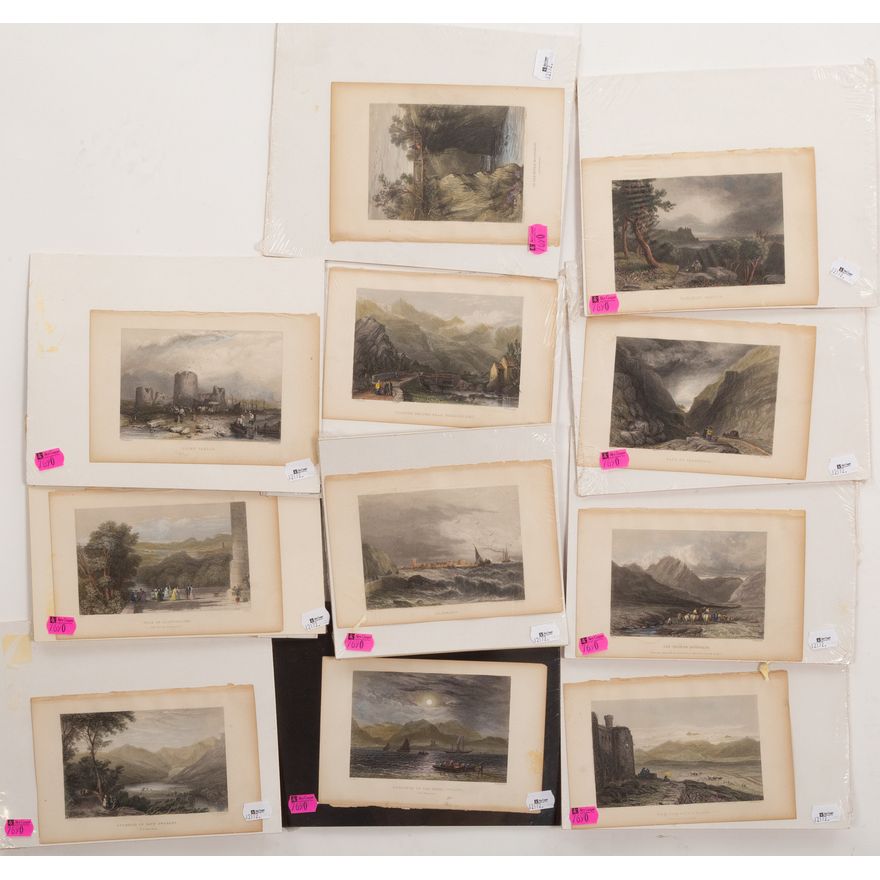 Twelve Welsh Book Plate Engravings