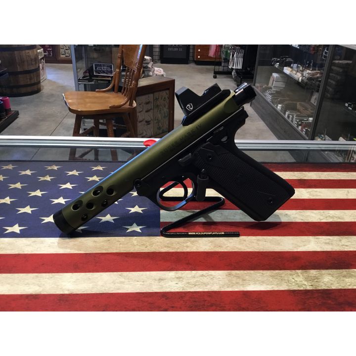 Ruger Mark-4 Tactical .22LR/45 Semi-Automatic Pistol w/ Red Dot Scope, Threaded Barrel, and 2 Magazines