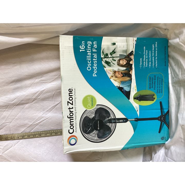 Comfort Zone 16'' Oscillating Pedestal Fan