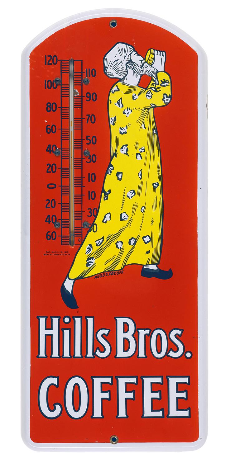 Buy Antique Hills Bros Coffee Wooden Advertising Thermometer Sign, Vintage  Coffee Shop, Coffee and Teas, San Francisco California, Wall Decor Online  in India 