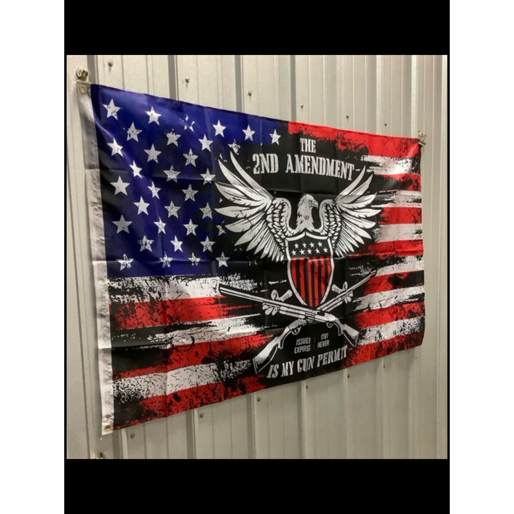 "The 2nd Amendment Is My Gun Permit" Flag 3ft x 5ft