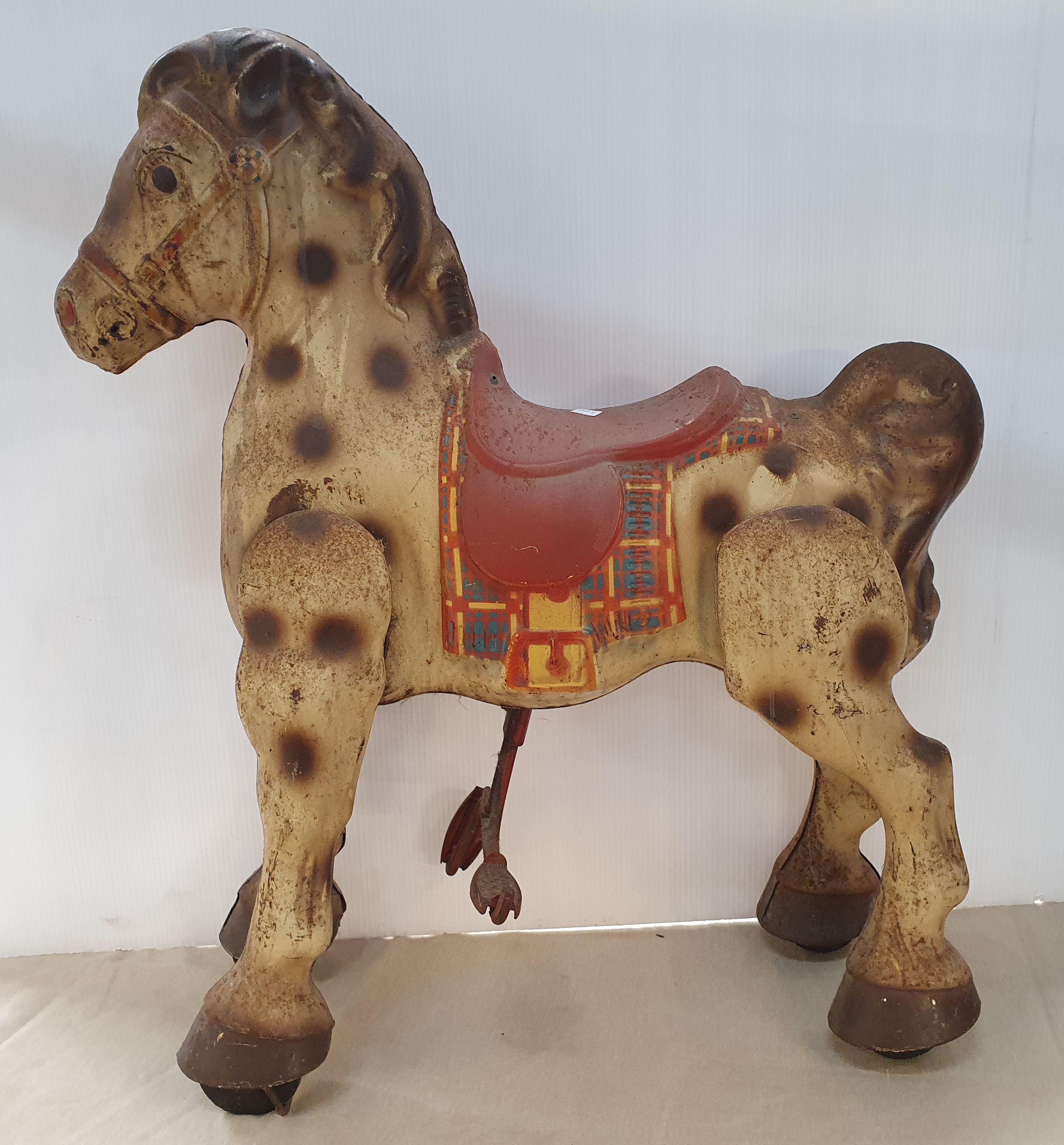 75A · A VINTAGE METAL 'MOBO' BRONCO RIDE ON HORSE
