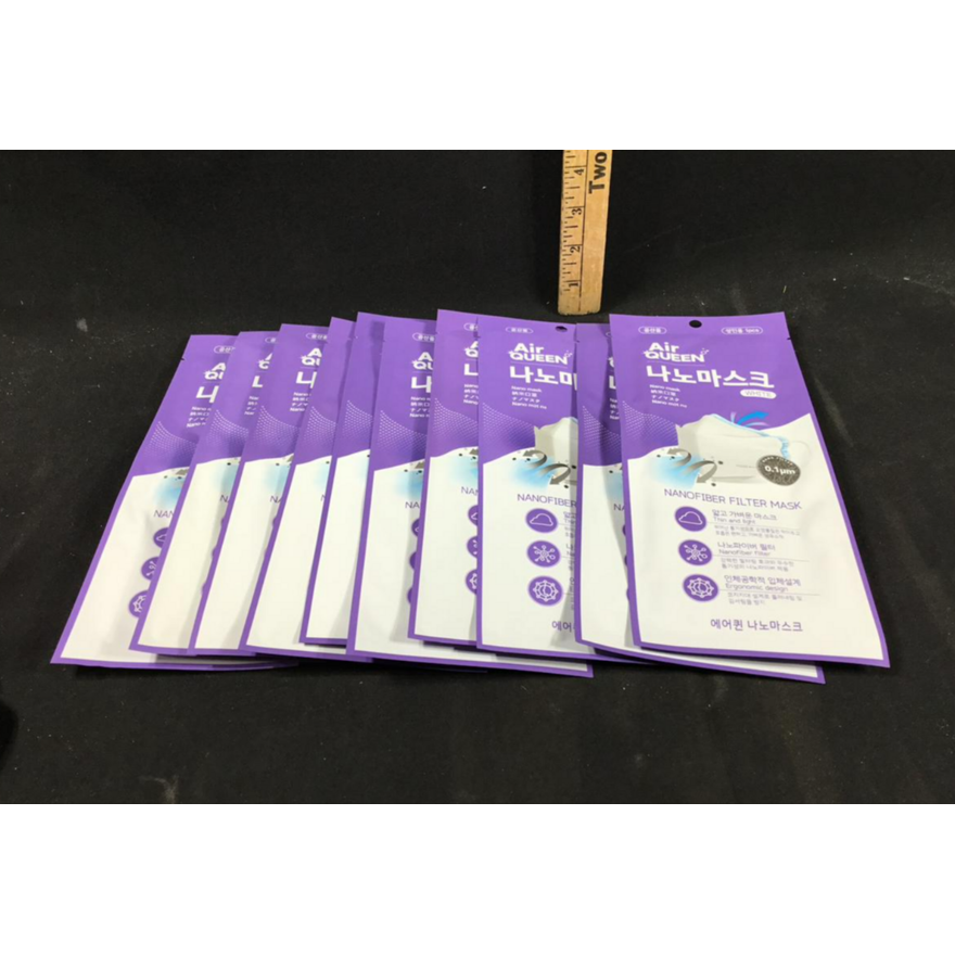 (10) 1pks Of Air Queen White Nanofiber Filter masks