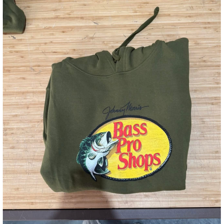 Extra Small Bass Pro Shops Hoodie with Yellow Logo-Green
