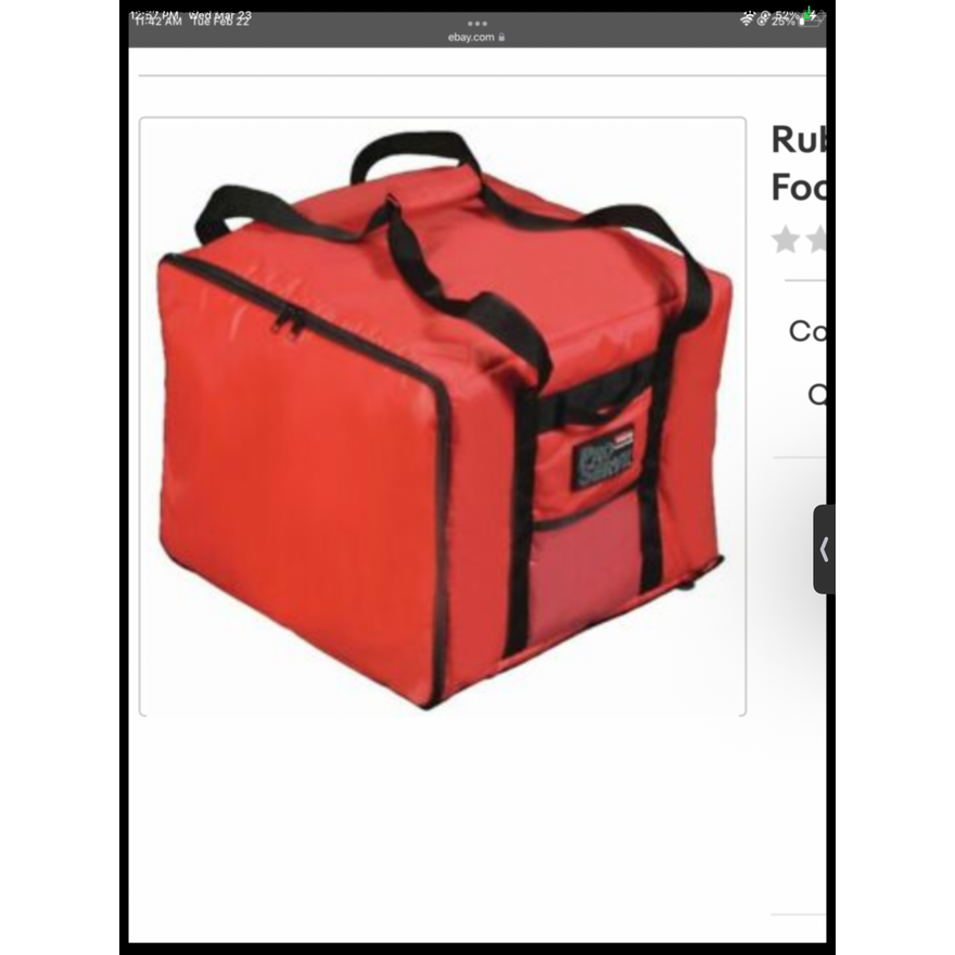 Rubbermaid ProServe Red Nylon Food Delivery Bag (17" x 17" x 13")