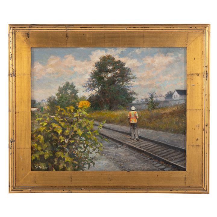 Nathaniel K. Gibbs. "The Railroad Worker," Oil