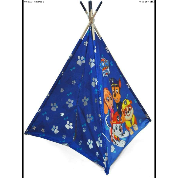 Paw Patrol TeePee Tent, Includes Sling Bag - 58"L x 58"W x 56"H