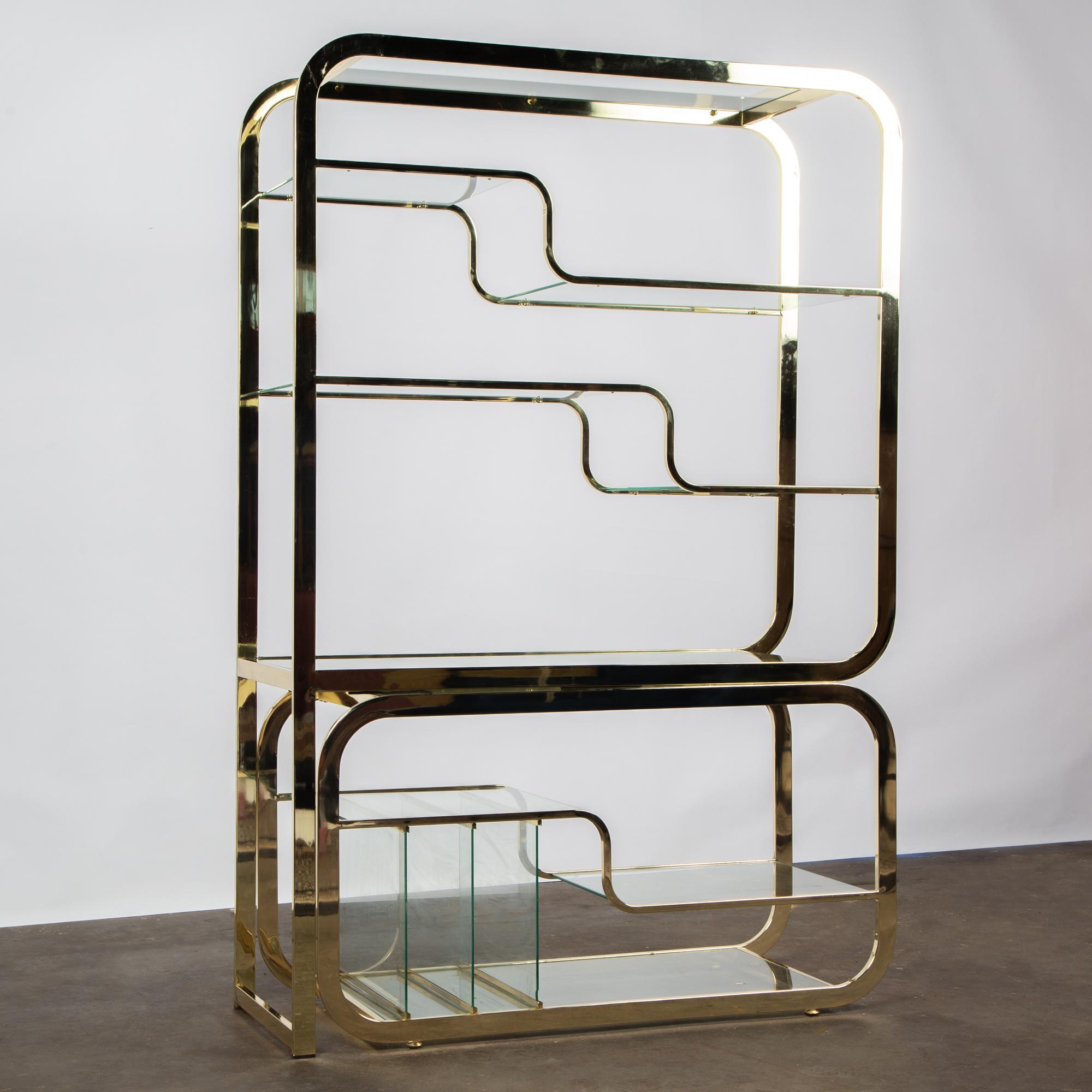 Milo Baughman For Dia Adjule Br Etagere Circle Auction