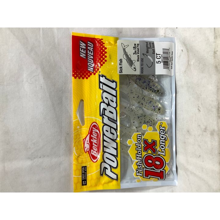 Berkley PowerBait Sick Fish 3" Black Violet Fog, 5 Count