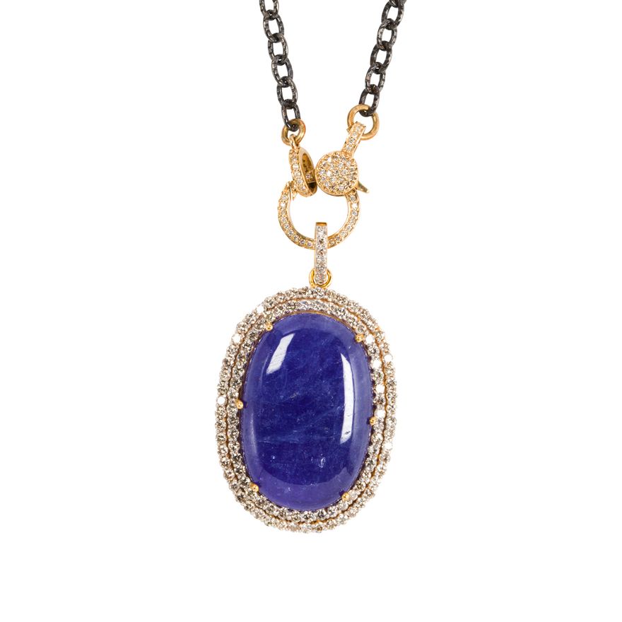 A tanzanite and diamond necklace