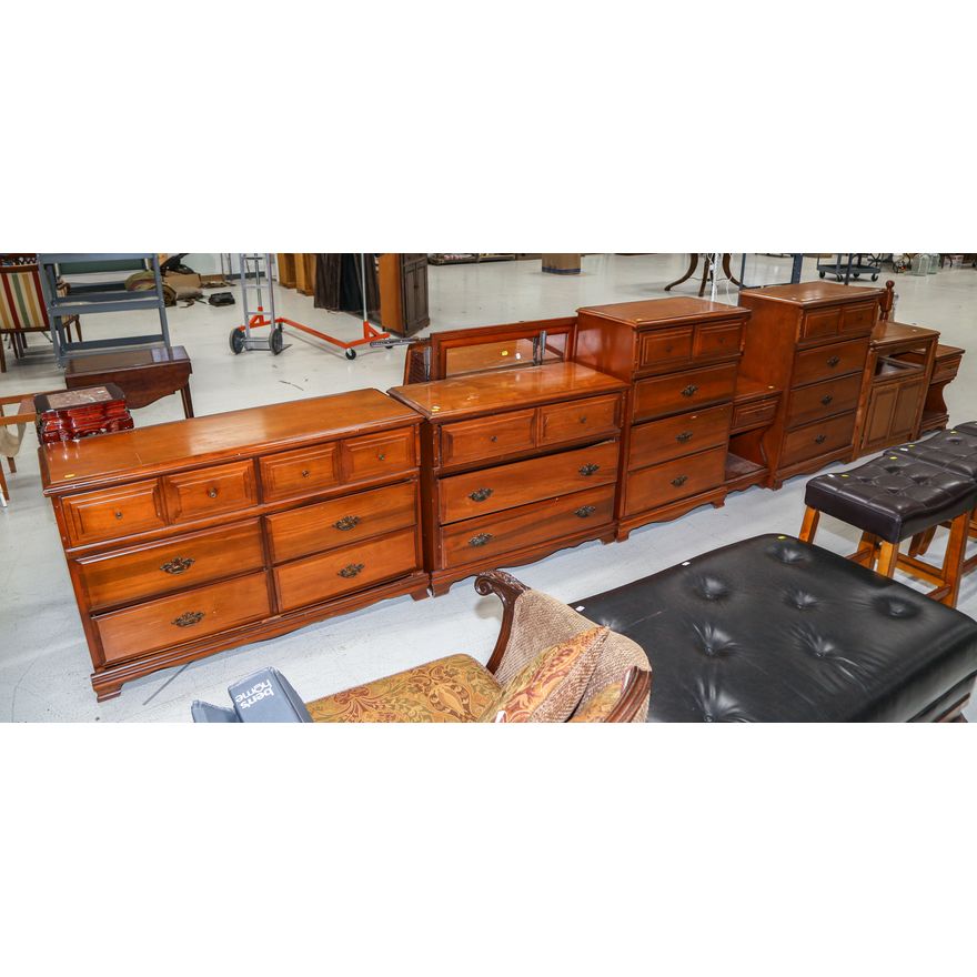 A Cherry Colonial Style Bedroom Set