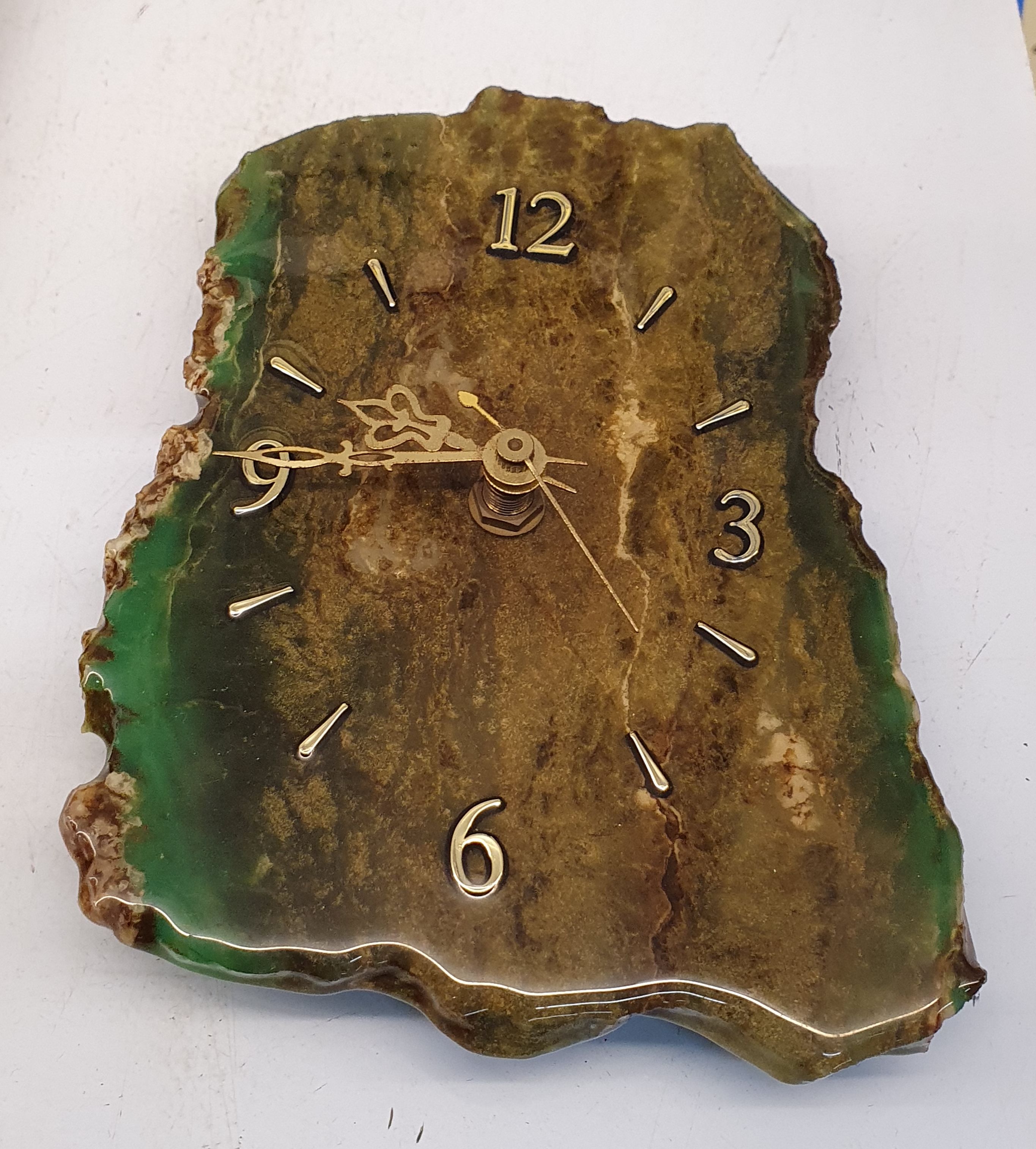 A Solid Chrysoprase Stone Clock