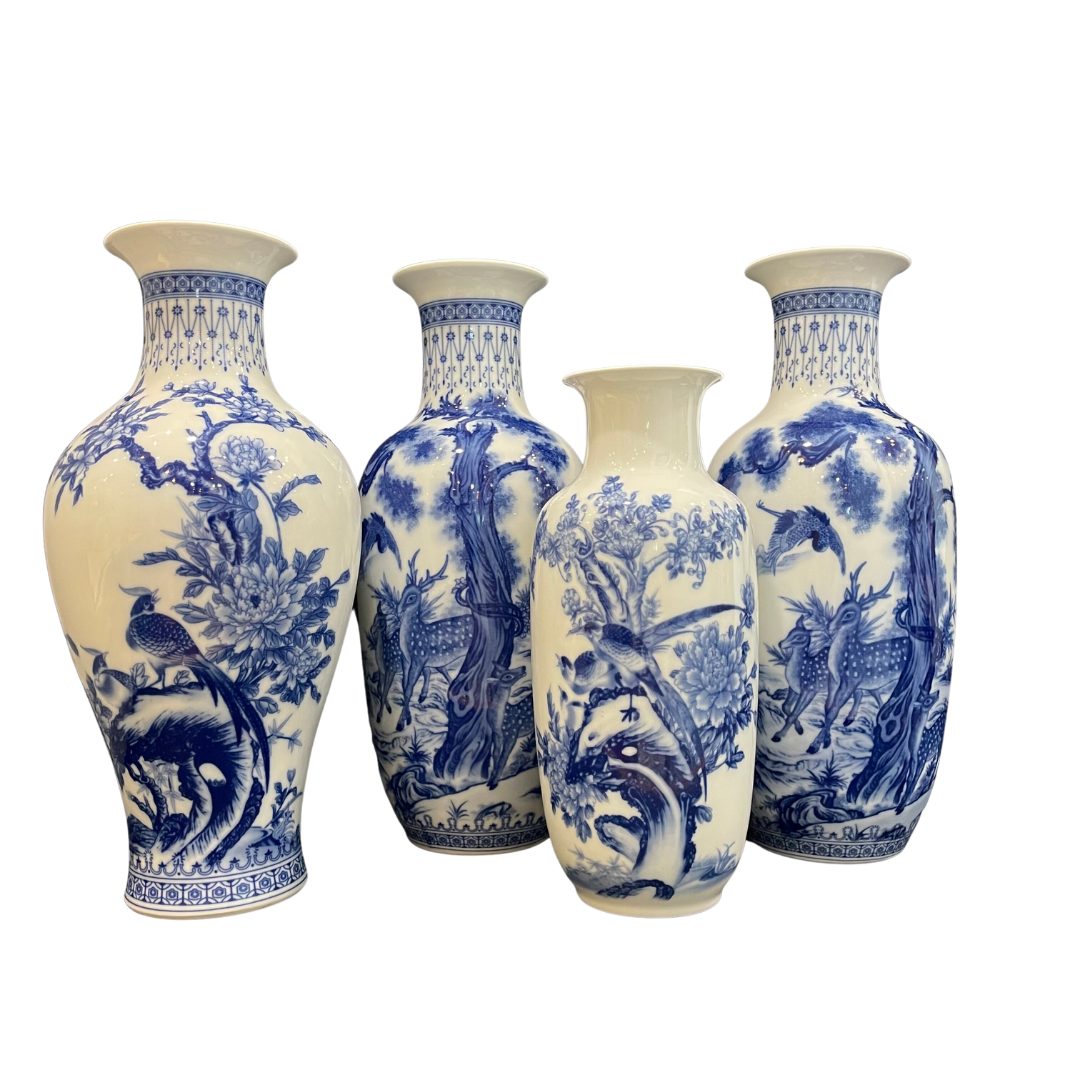 中国美術 青花 女人紋 瓶 高30.5cm(LC140)