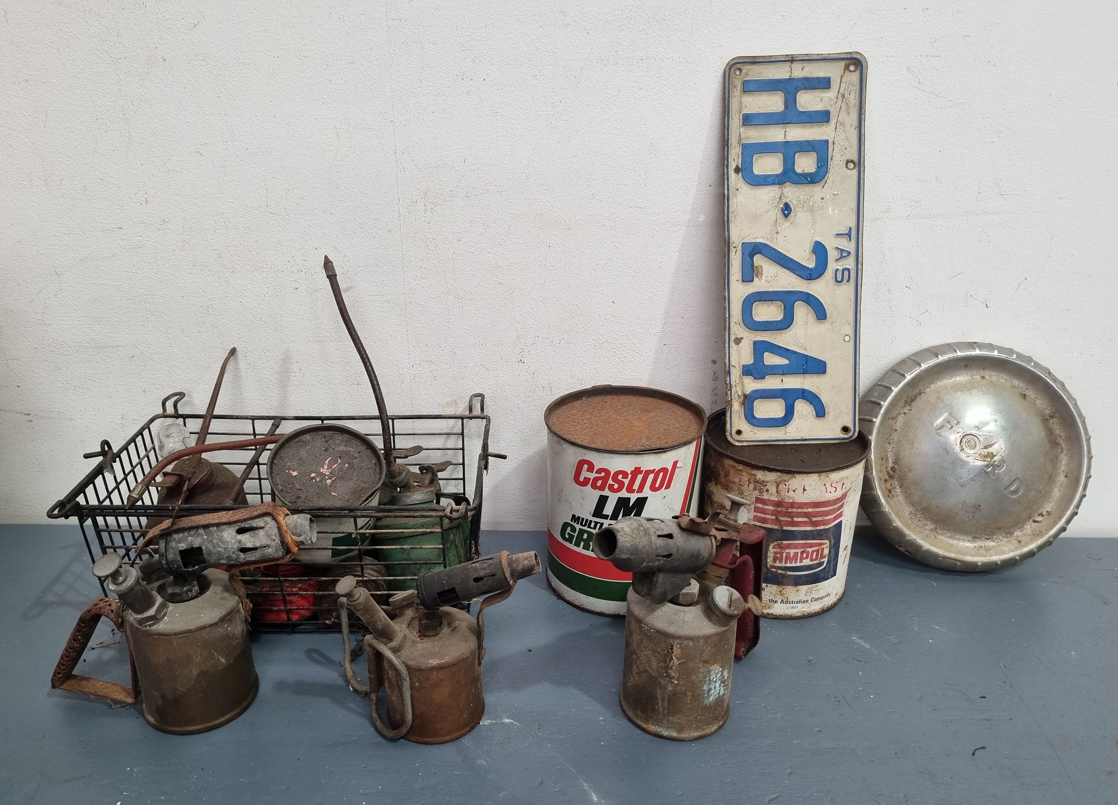 A Group Of Metalware/Garage Contents