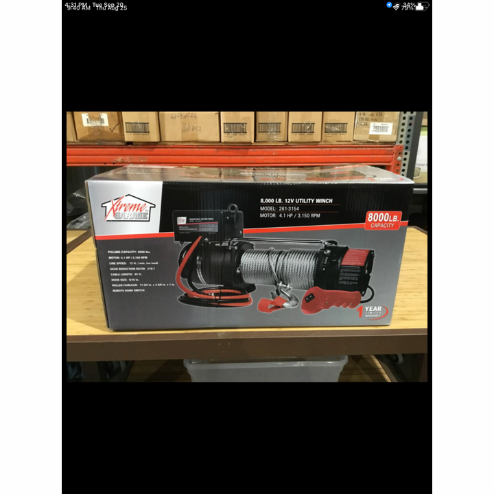 Xtreme Garage 8,000lbs 12V Utility Winch