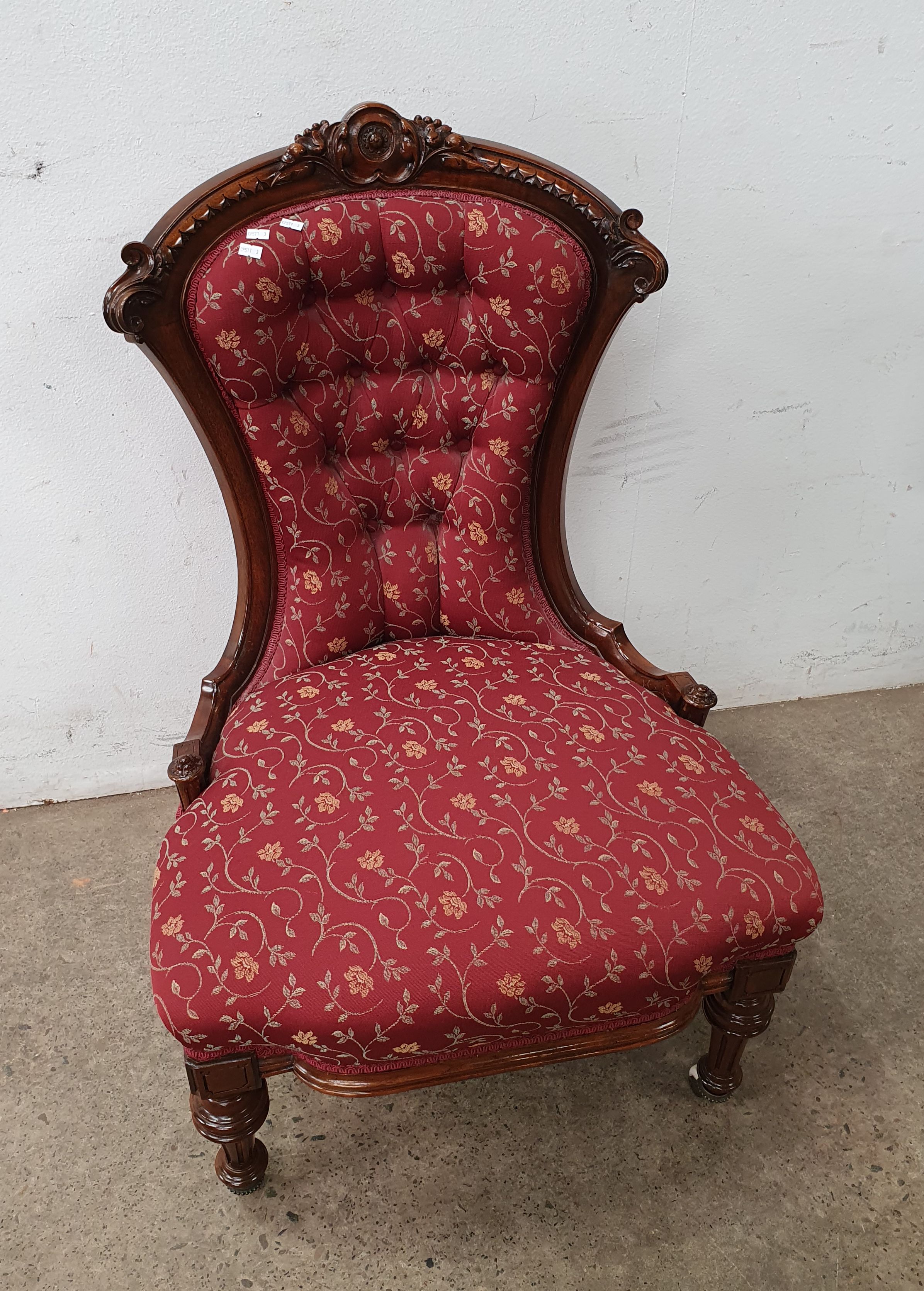A Fine Late Victorian Walnut Grandmother Chair