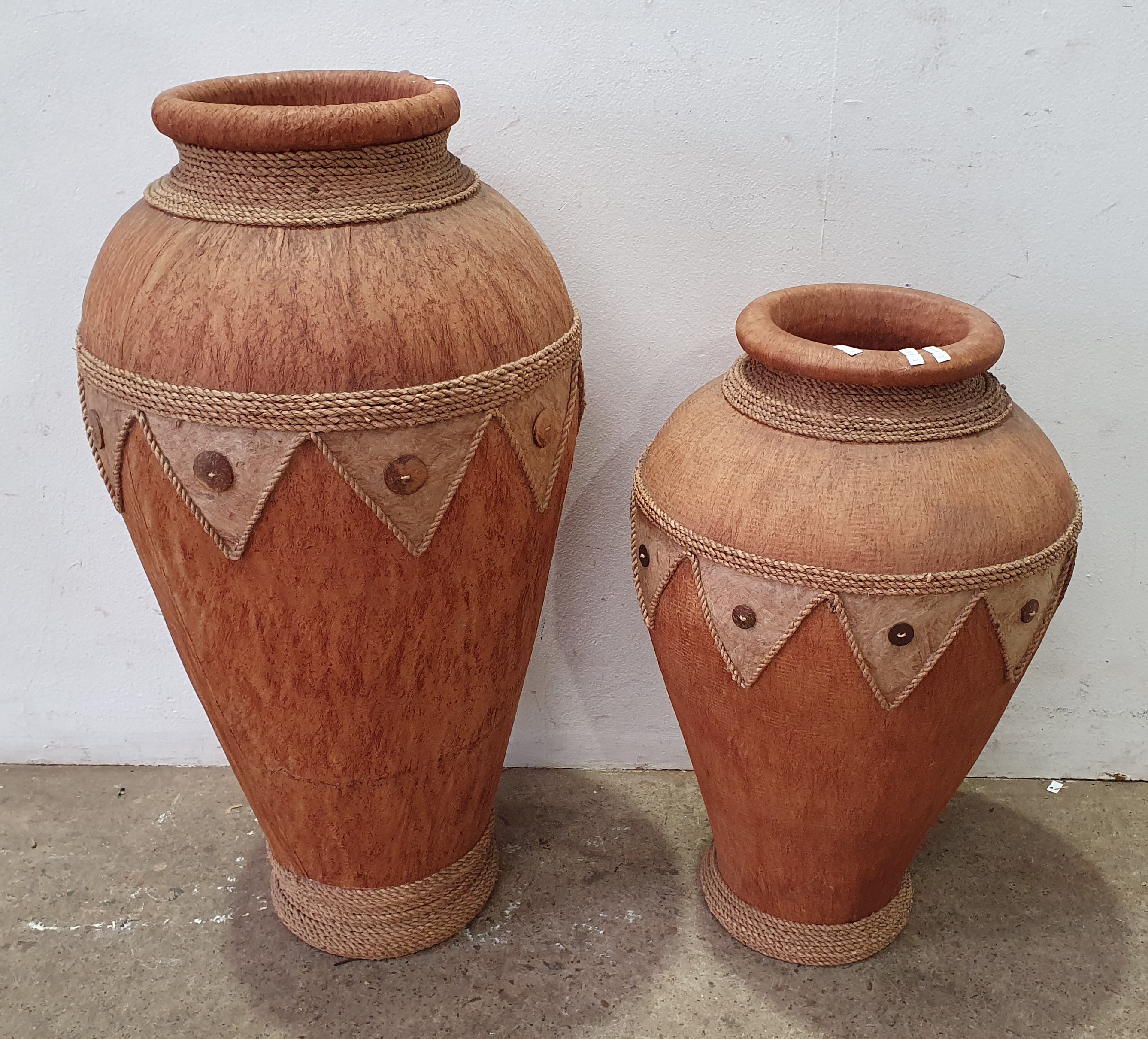 Two Graduated Terracotta Vases