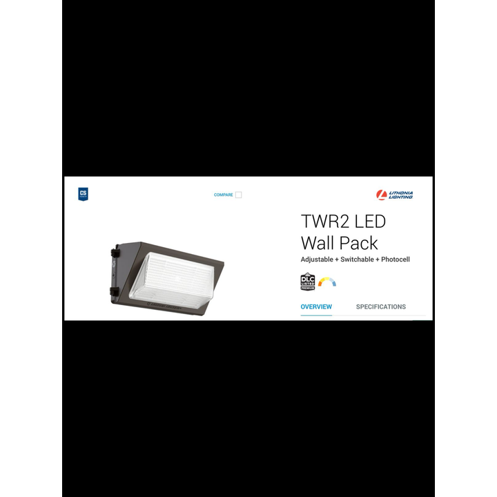 Lithonia Lighting TWR2 LED Wall Pack 68W- Replaces Up To 400W Metal Halide- 7,900 Lumens, 5000K Daylight