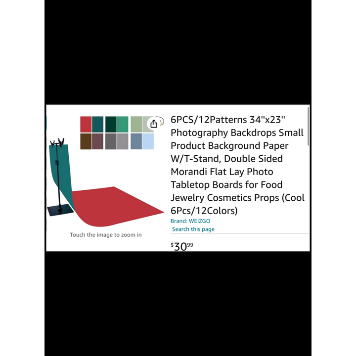 Photography Paper Backdrops 6pc 12 Patterns 34"x23"