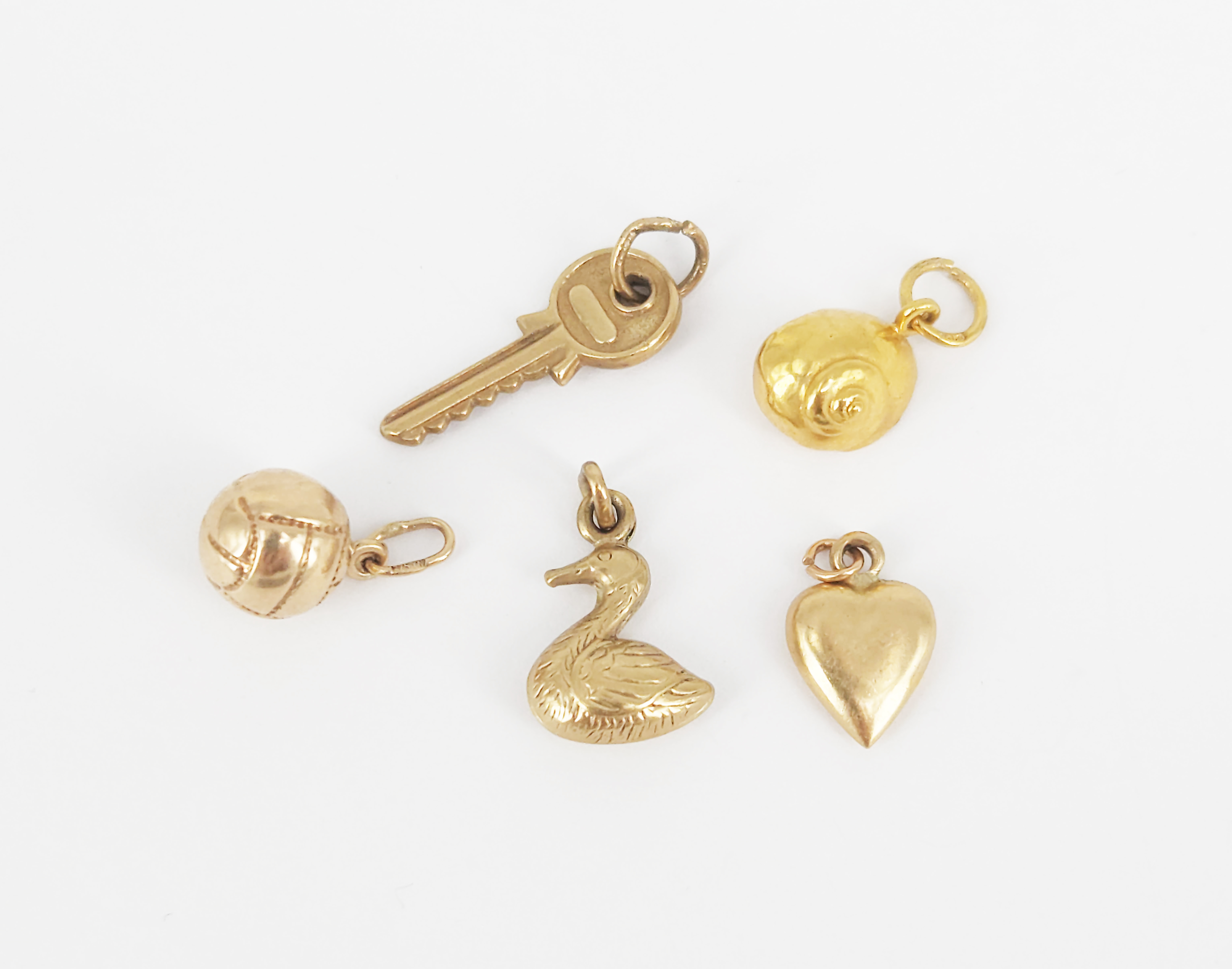 Five 9ct Gold Charms