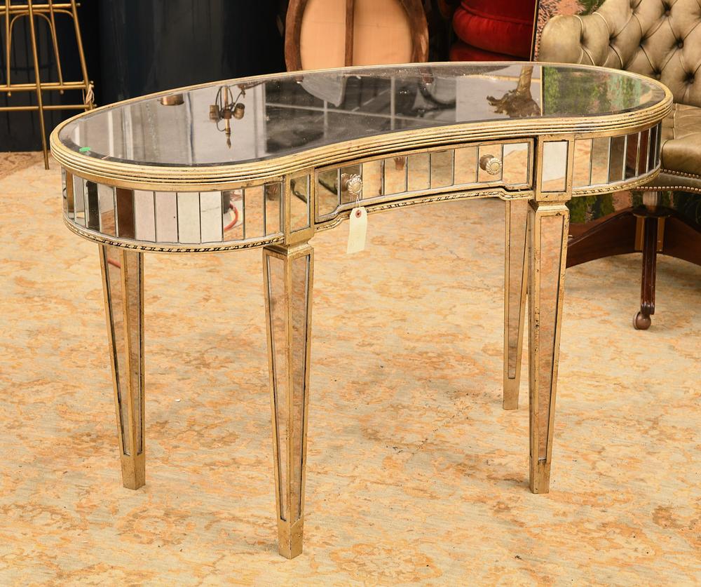 Contemporary Kidney Shaped Mirror, Kidney Shaped Vanity Table