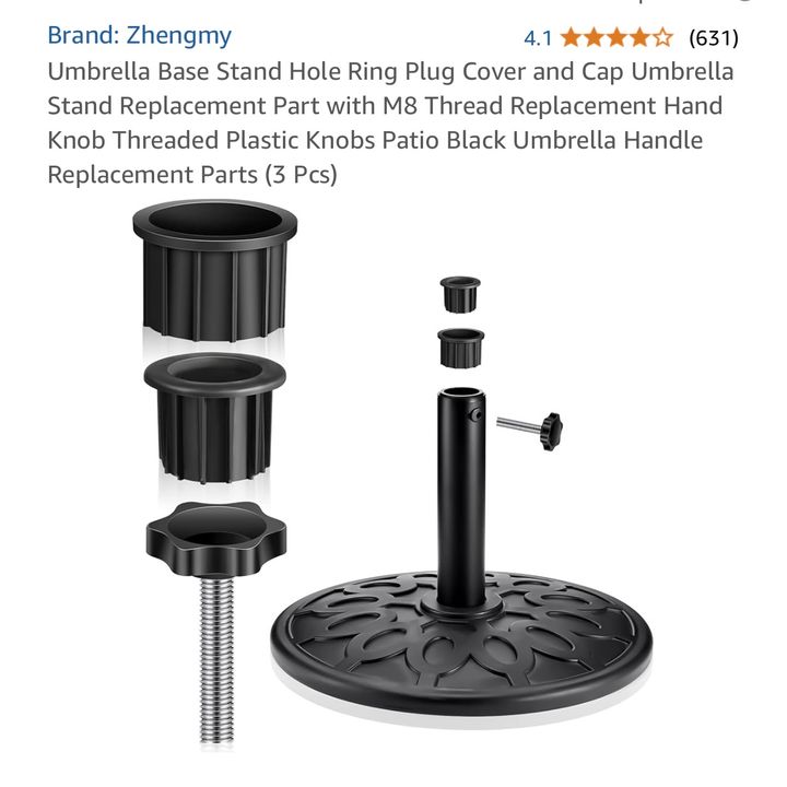 Black 24'' x 16'' Umbrella Base Stand Replacement- Base ONLY