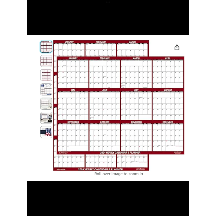 SwiftGlimpes 2024 Wall Calendar & Planner 32"x48"