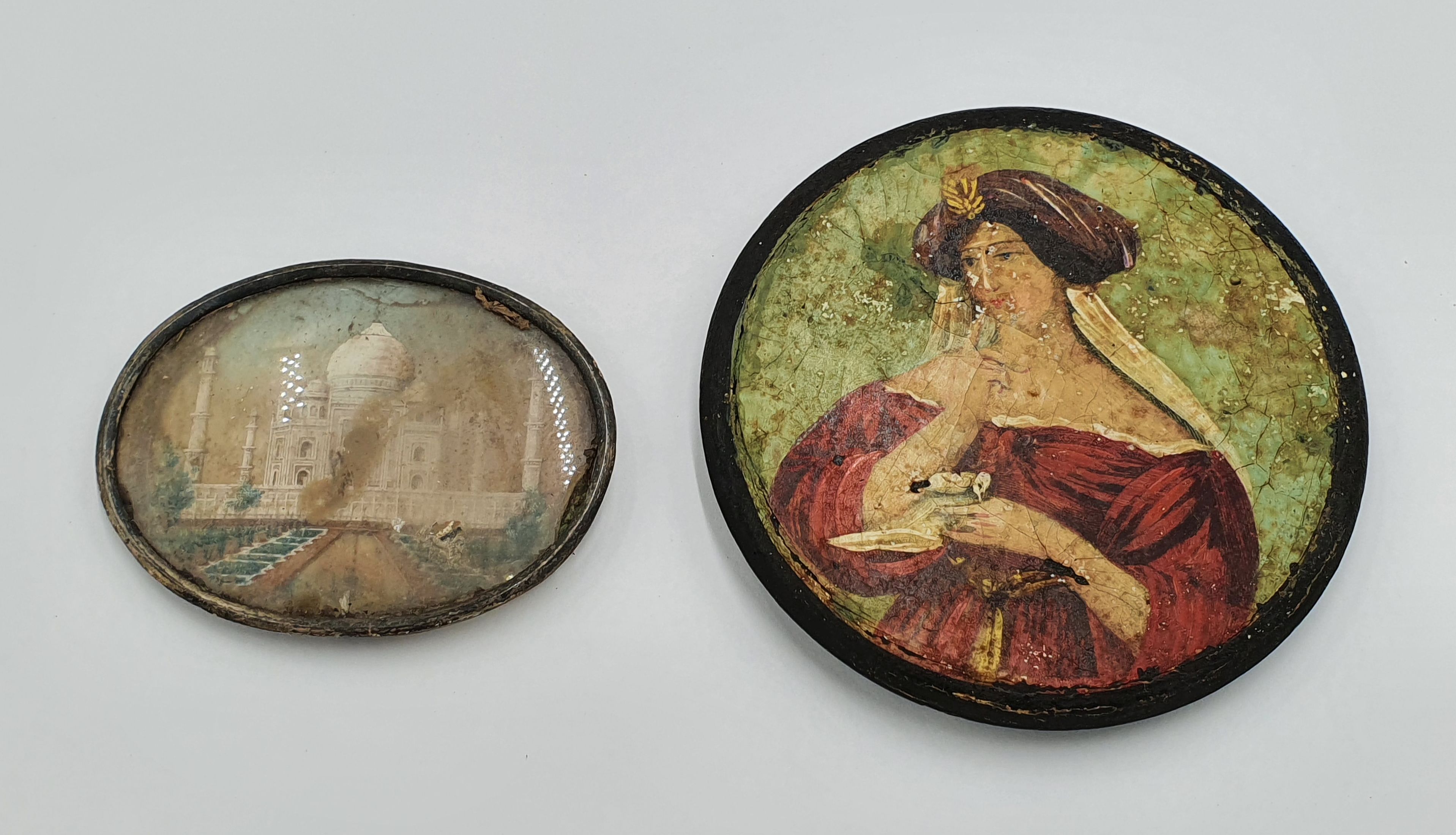 A Papier Mache Lid Box