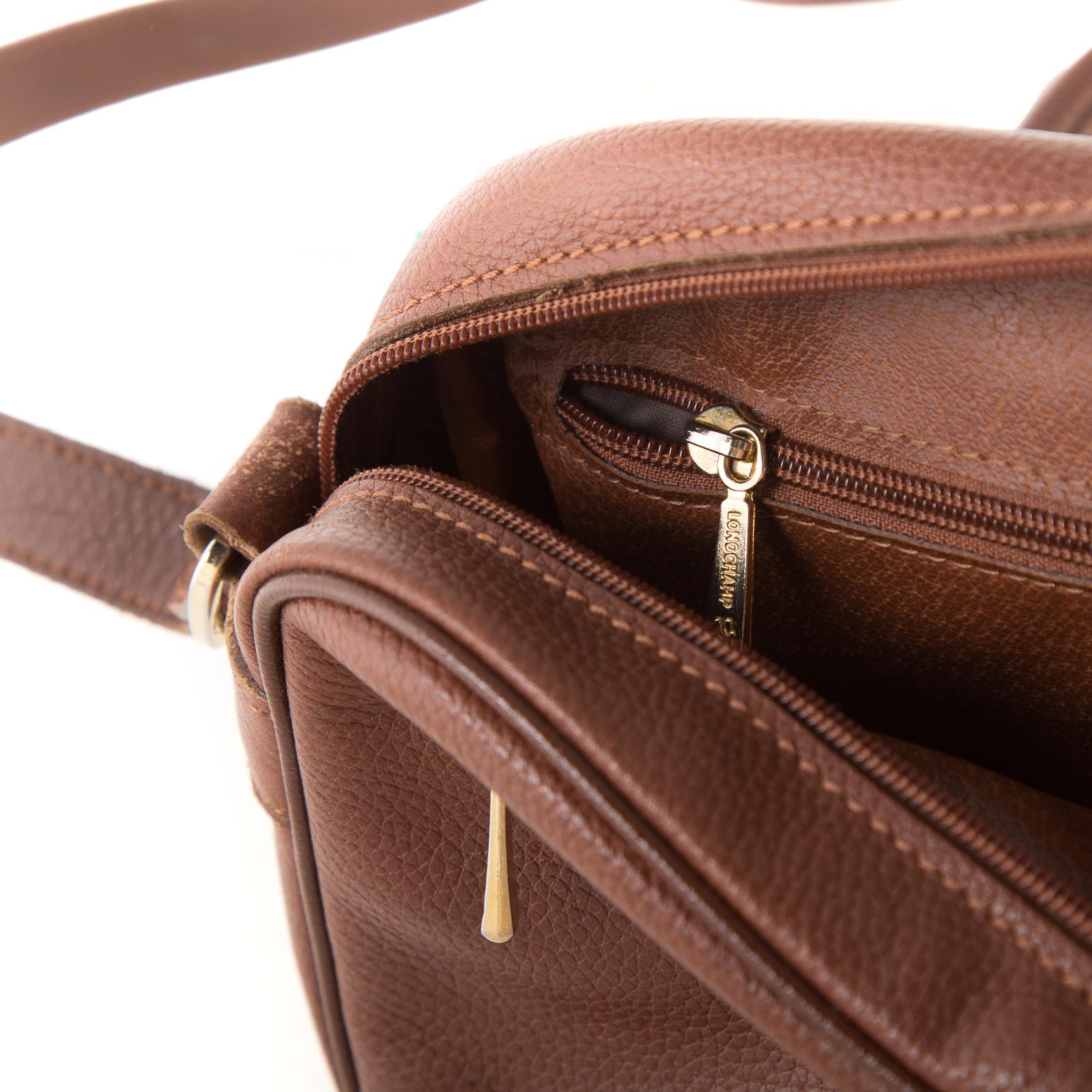 A Vintage Longchamp Leather Crossbody Bag