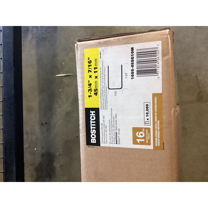 Bostitch 1-3/4'' x 7/16'' 16 Gauge Medium Crown Staples- QTY 10,080