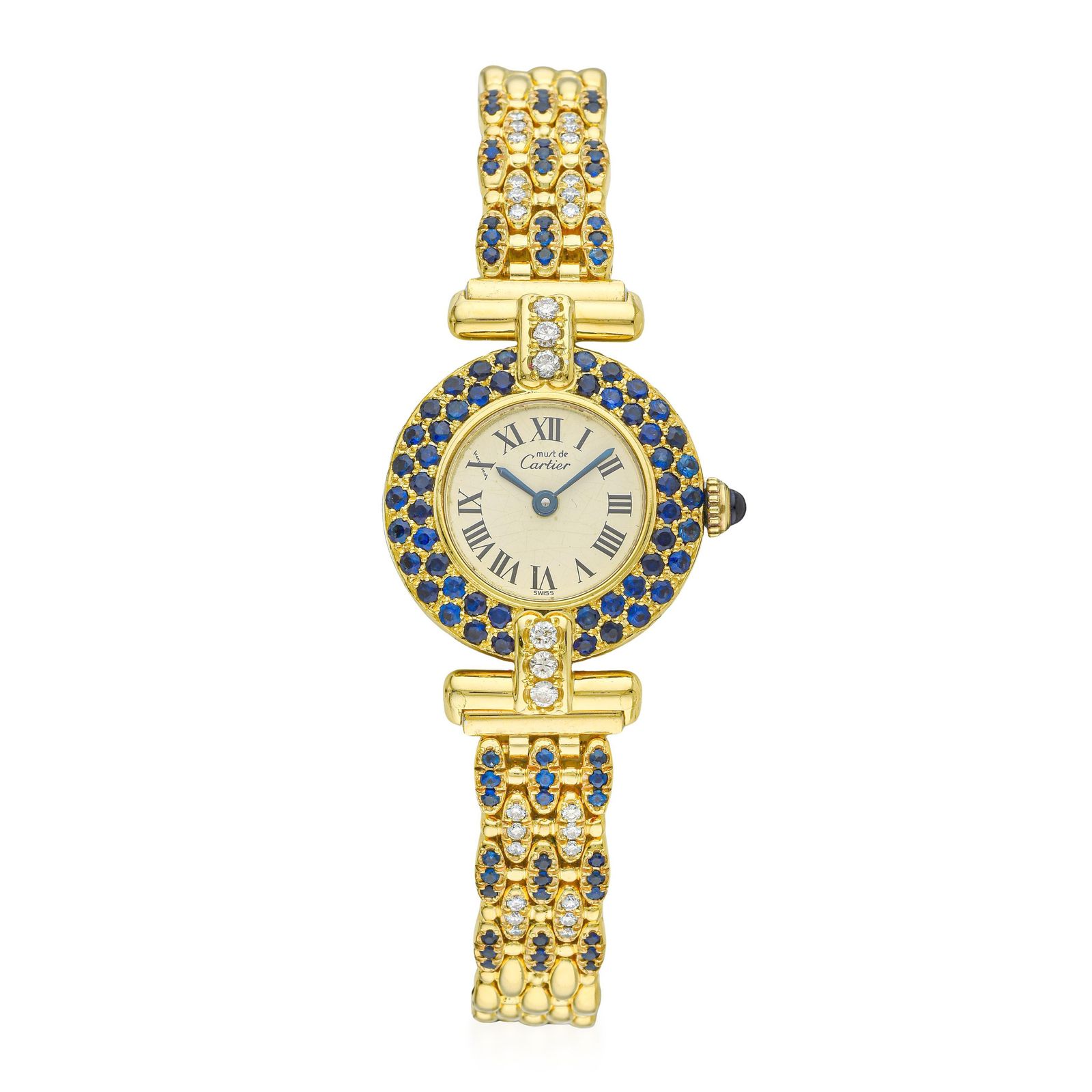 Cartier Must de Colisee Diamond Watch: 18k Gold Cartier Must Colisee Vermeil 590002 Quartz Unisex Watch  main image 3