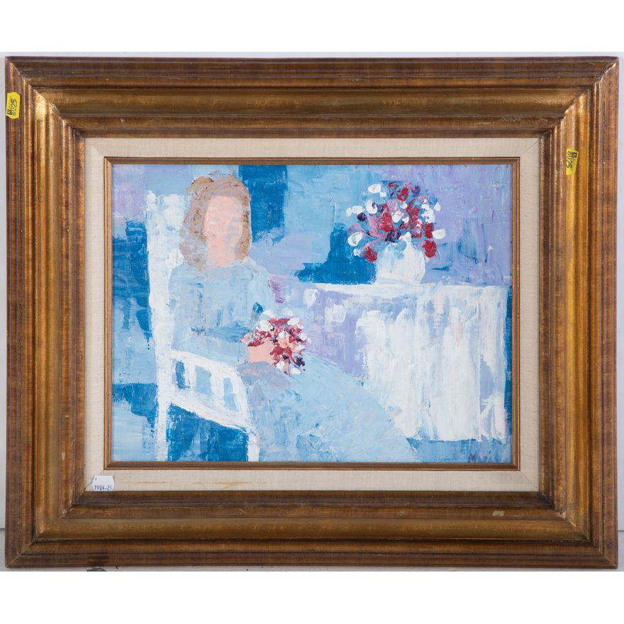 Mari. Lady In Blue, oil