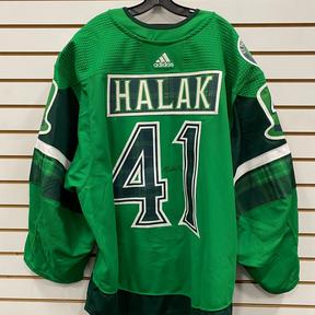 Patrice Bergeron Autographed Game Issued Irish Heritage Night Green Jersey