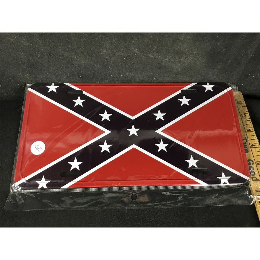 Confederate Flag License Plate 12" x 6"