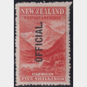 NZ Officials, 1911 5/- Mt Cook, upright wmk. Ex Baillie. CP EO21f. Cat $2500.…