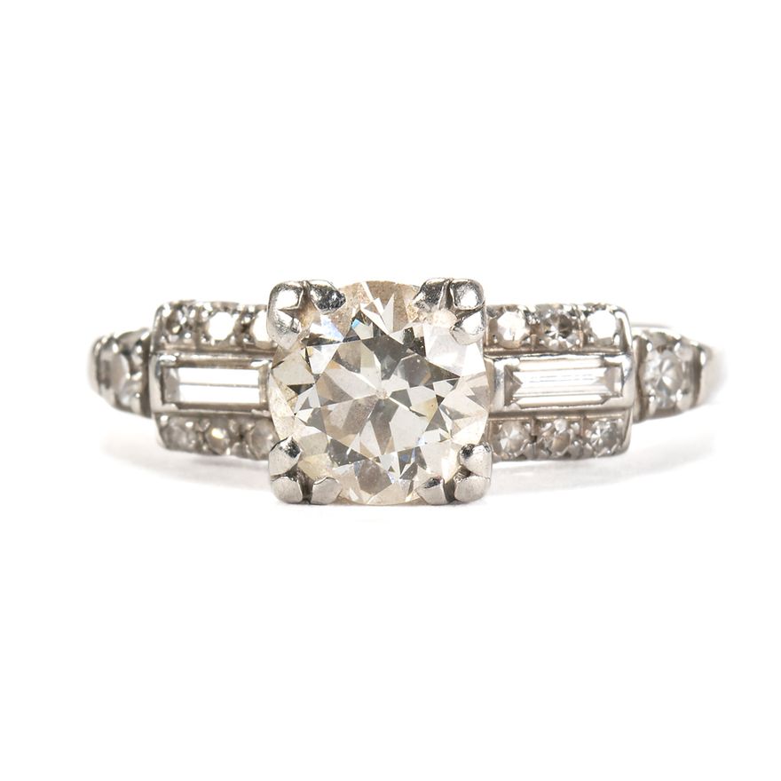 Diamond and platinum ring