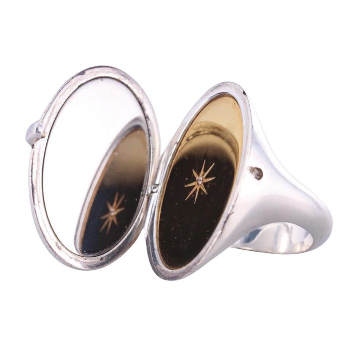 Ralph Lauren Engine Turned Locket Ring