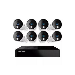 Night Owl Expandable 8 Channel Wired Bluetooth DVR With 8 Wired 1080p HD Light Cameras And 1TB Drive - KK0