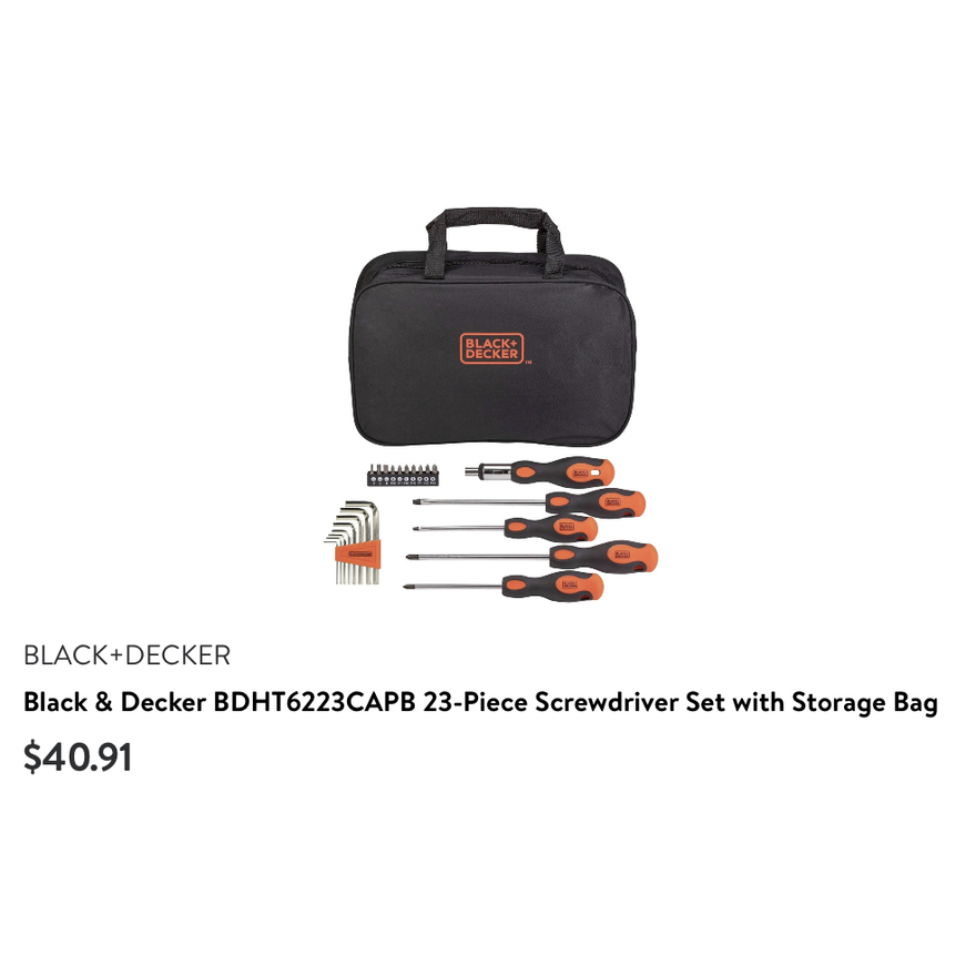 Black+Decker 23pc Screwdriver Set with Storage Bag
