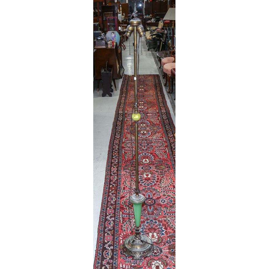 Art Deco Brass & Glass Floor Lamp