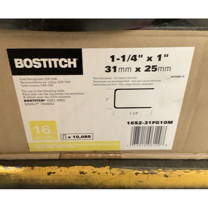 Bostitch 10,080 16GA 1-1/4"x1" Staples
