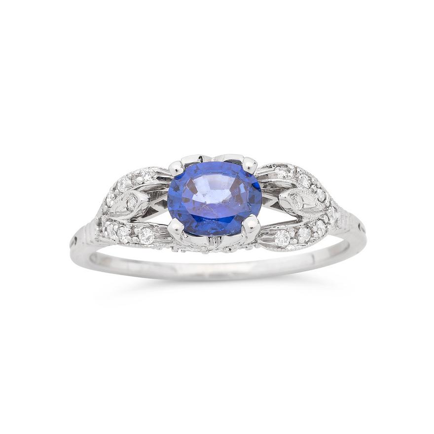 Sapphire, Diamond and White Gold Ring | Dupuis Auctions