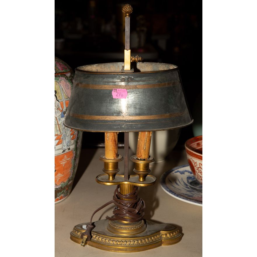 French Bronze & Tole Student Lamp