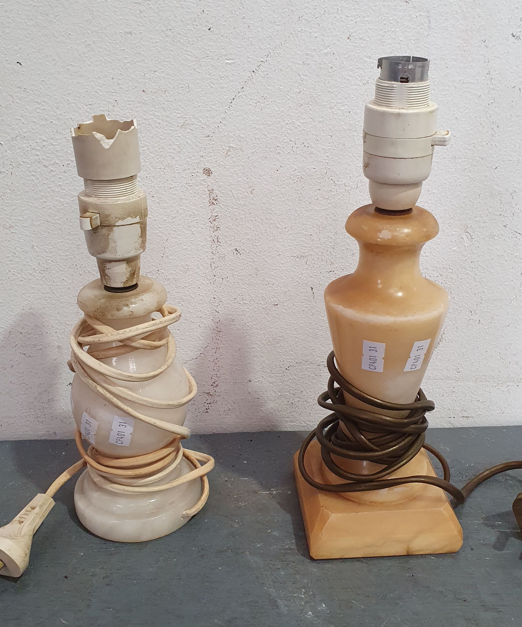 1251 · TWO VARIOUS MARBLE TABLE LAMPS