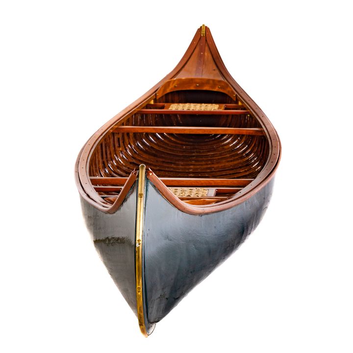 Miniature Lacquer Wood Canoe
