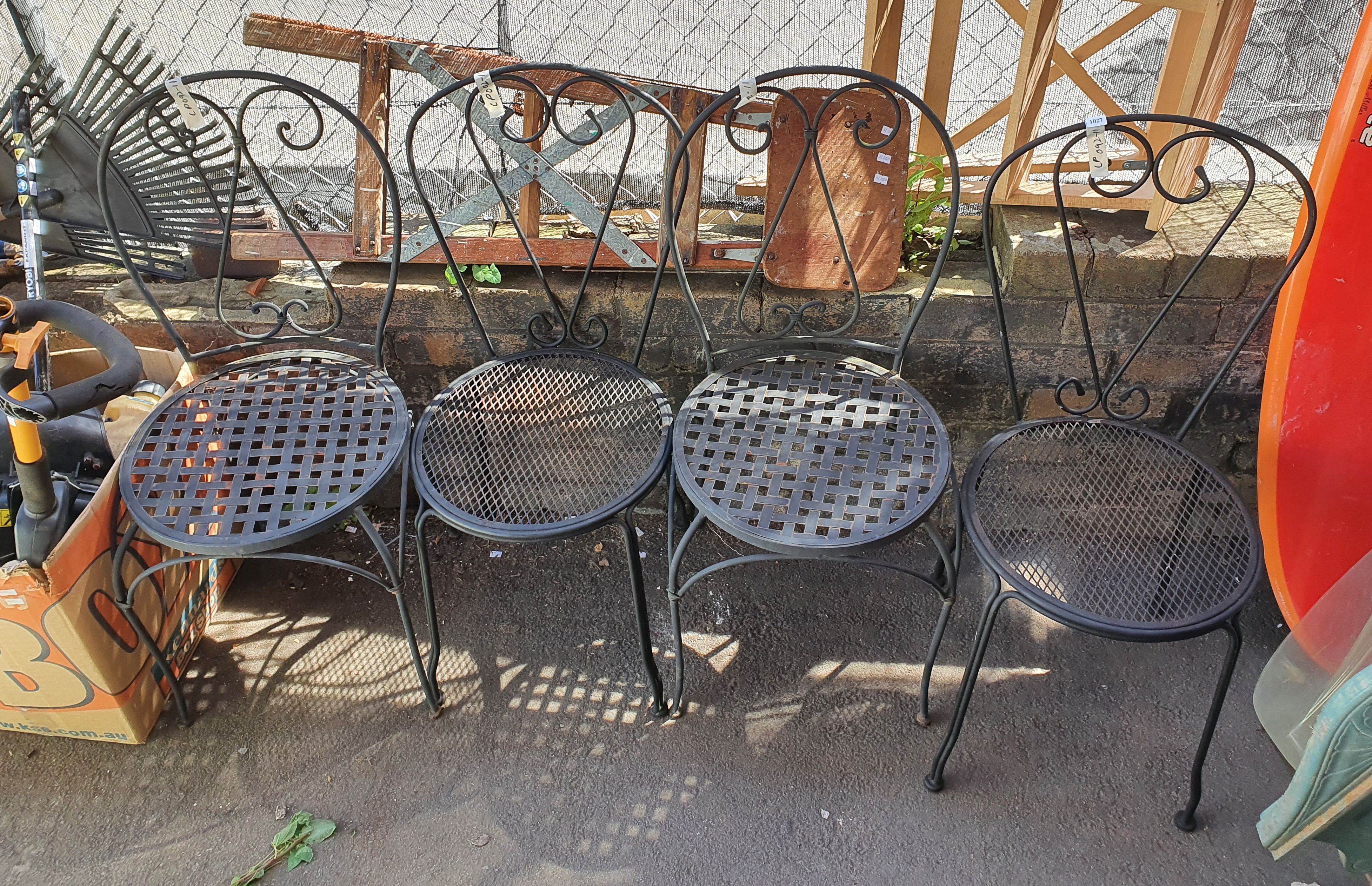 Two Various Pairs Of Metal Chairs