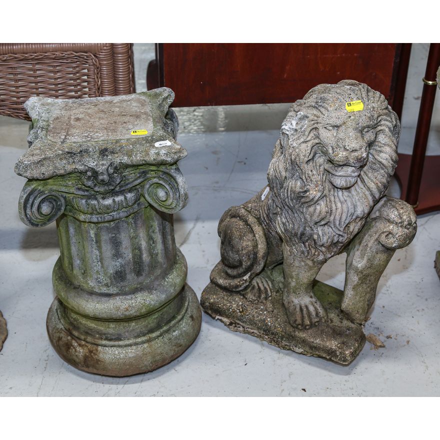 Two Cement Garden Ornaments